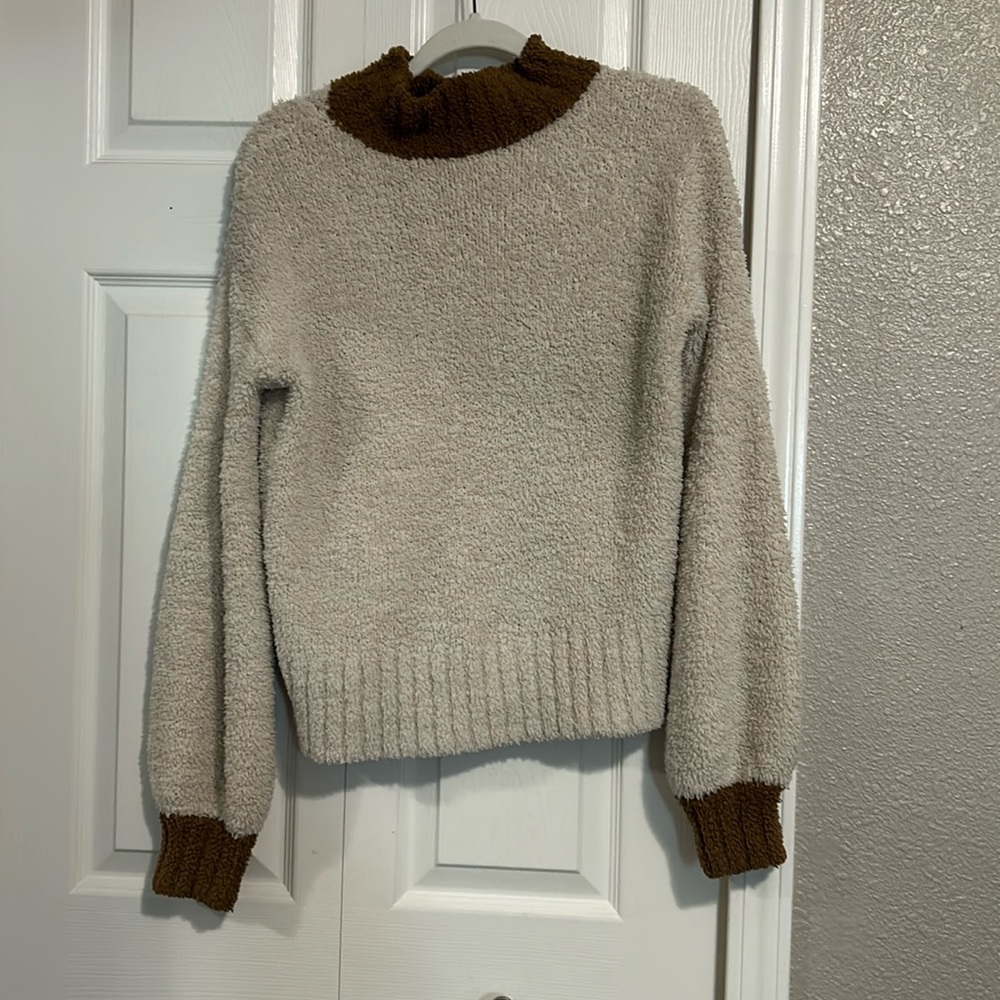 Poem & Thread High Neck Fuzzy Sweater Size S